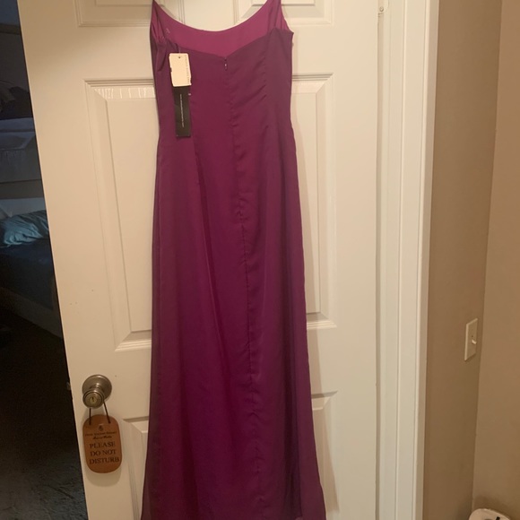Stunning chiffon purple gown with extra flow swag - Picture 6 of 10